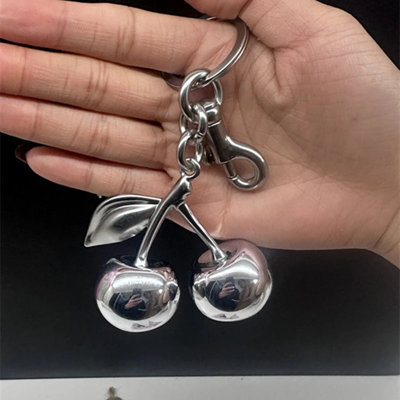 Mirror Cherry Pendant Bag Charm