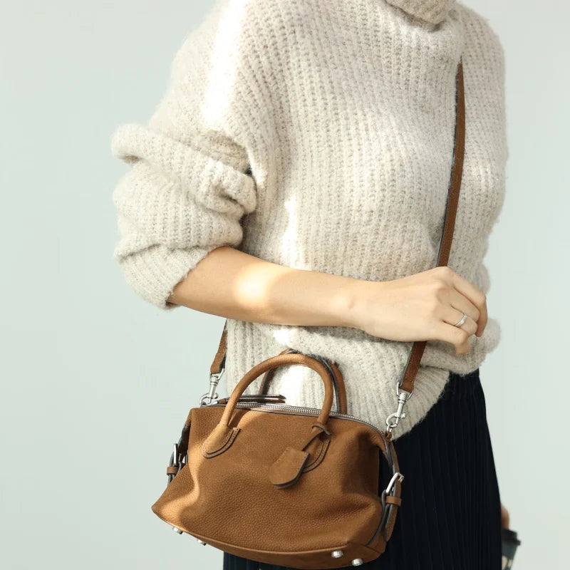 Leather Boston Crossbody Bag