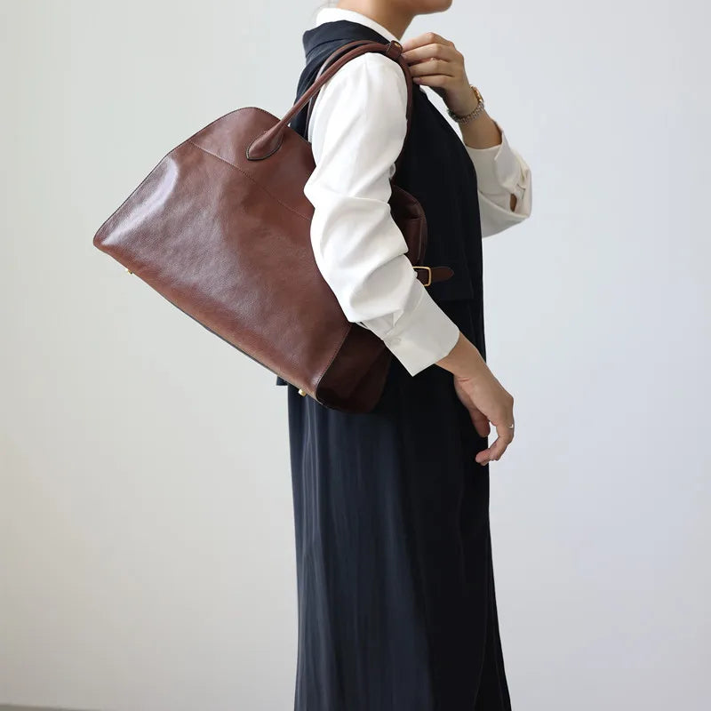 Soft Leather Commuter Tote