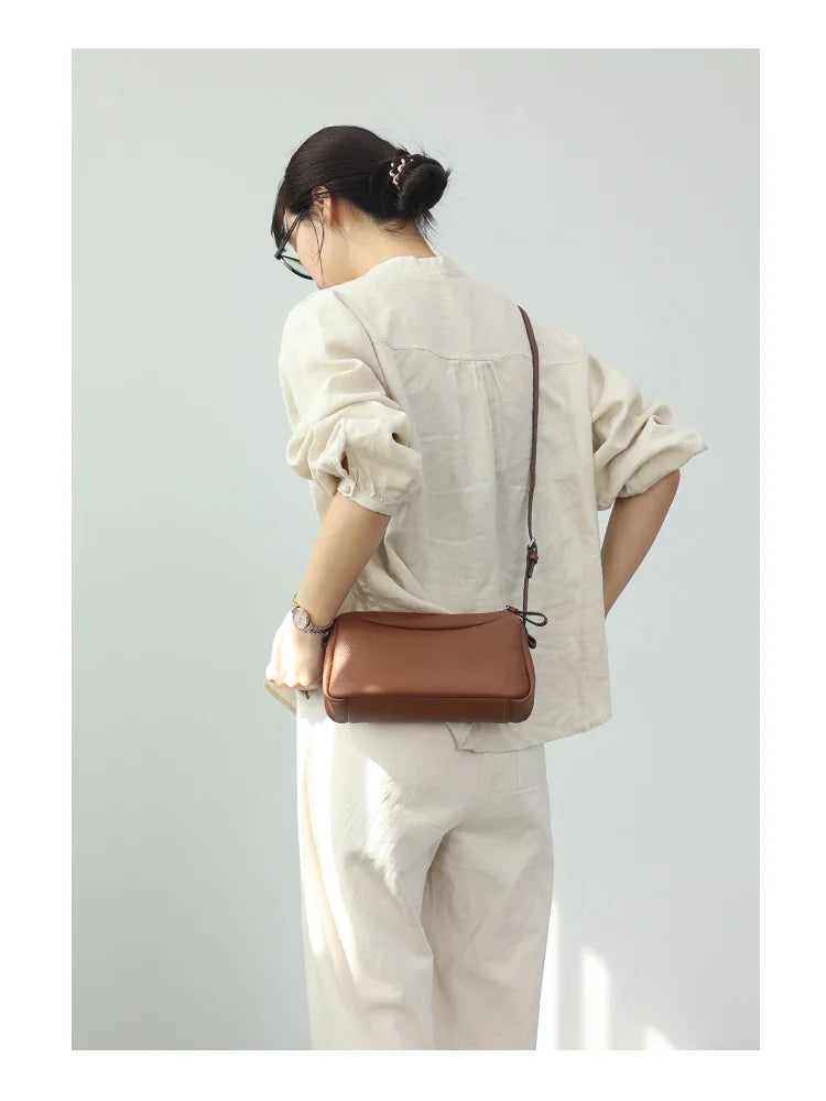 Zipper Leather Mini Crossbody Bag