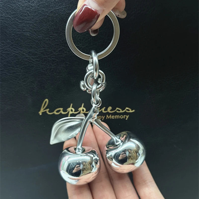 Mirror Cherry Pendant Bag Charm