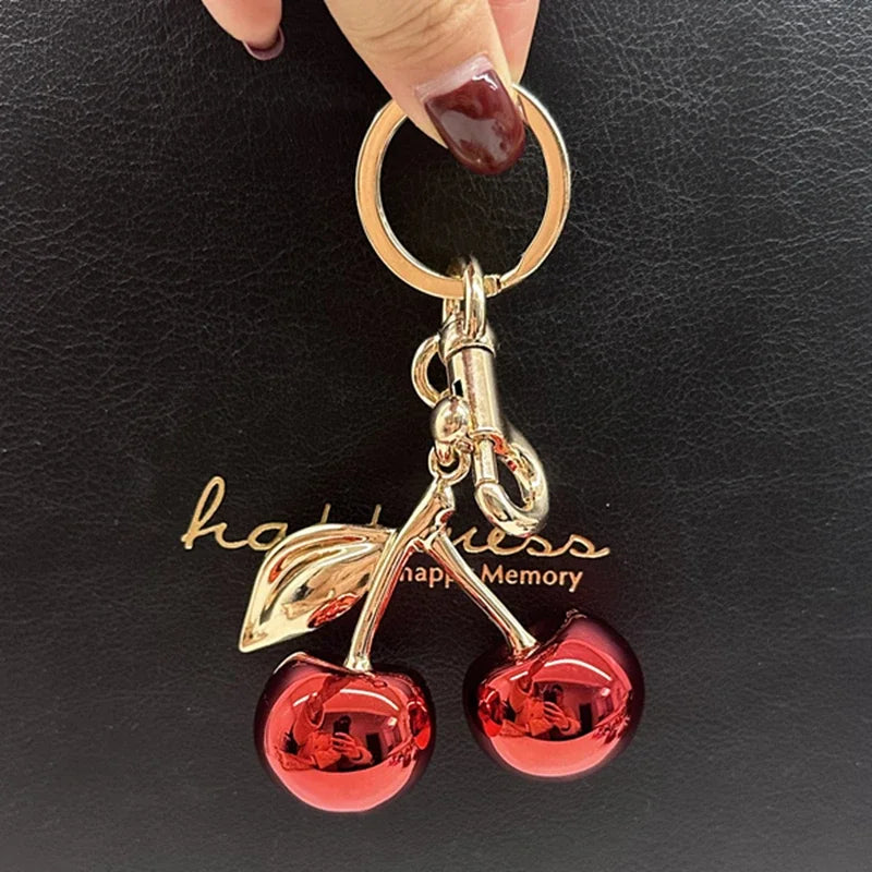 Glossy Cherry Keychain Bag Charm