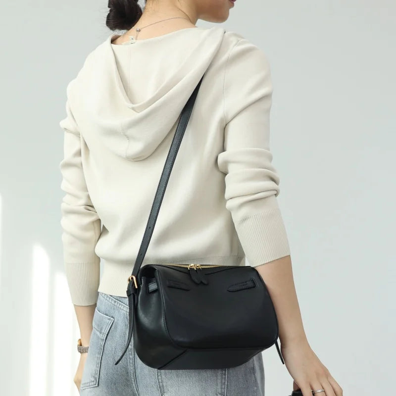 Leather Zip Crossbody Bag