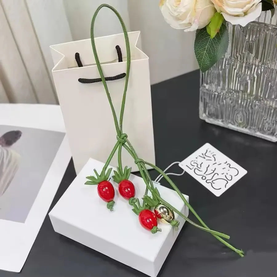 Fruit Leather Bag Charm Pendant