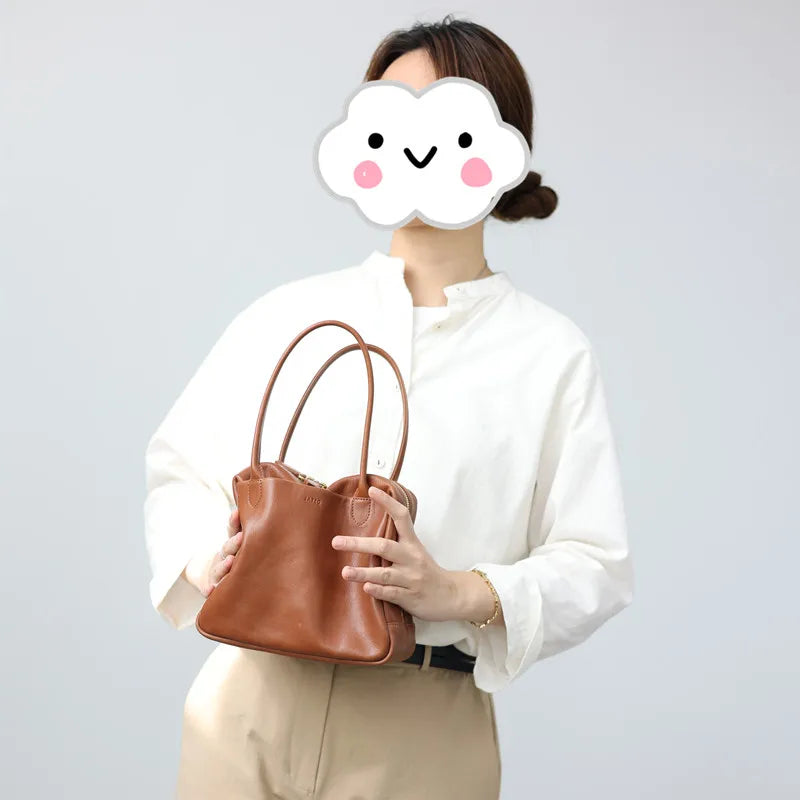 Leather Square Zip Tote