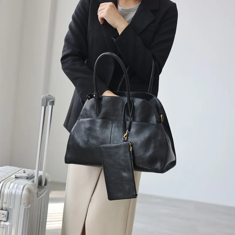 Soft Leather Commuter Tote