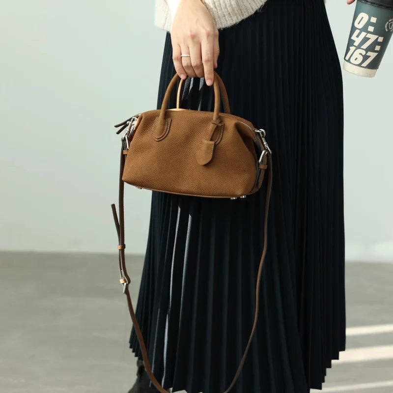Leather Boston Crossbody Bag