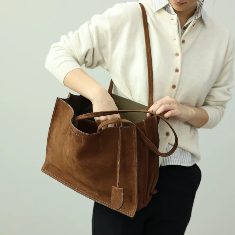 Suede Large Shoulder Tote