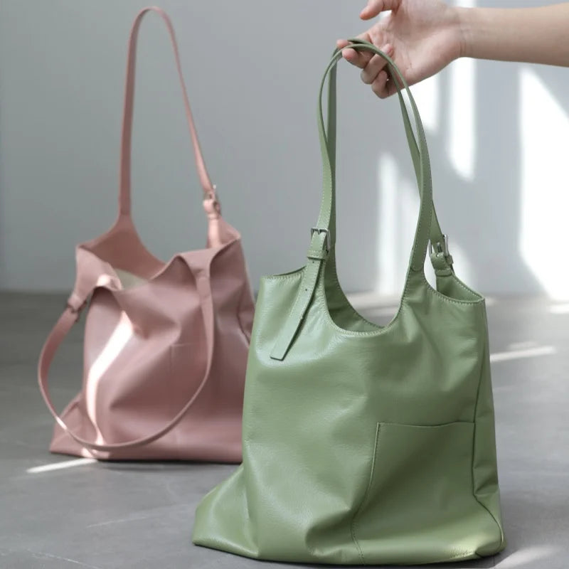 Leather Hobo Shoulder Tote