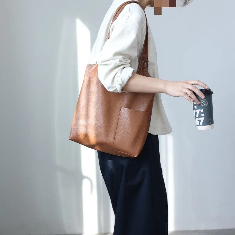 Leather Hobo Shoulder Tote