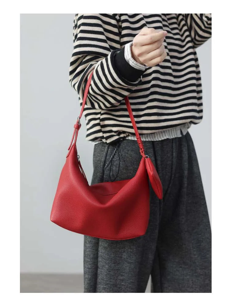 Suede Leather Crossbody Tote