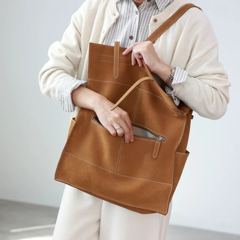 Leather Flap Commuter Backpack