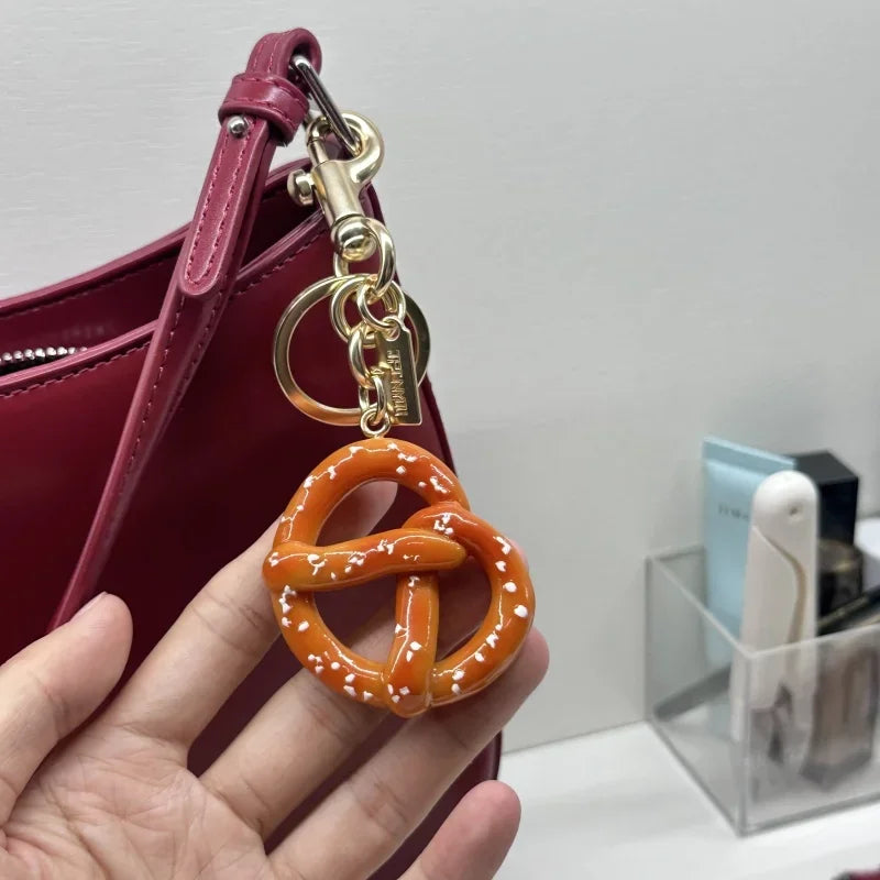 Pretzel Pendant Keychain Bag Charm