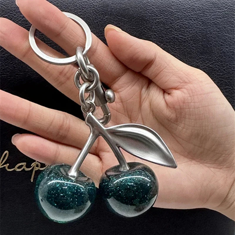 Resin Cherry Keychain Bag Charm