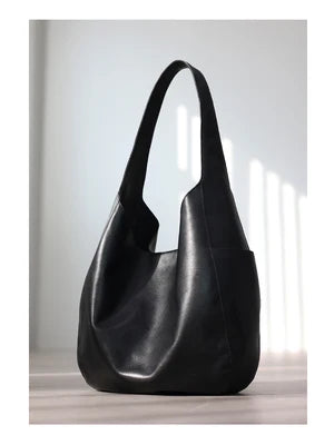 Slouchy Leather Shoulder Hobo Bag