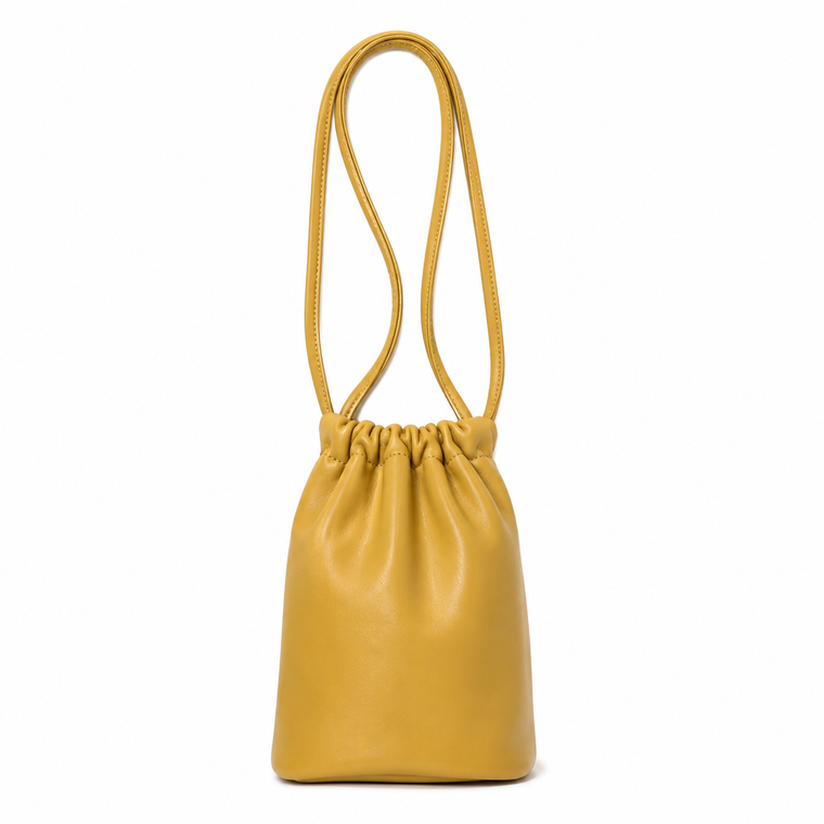 Leather Drawstring Shoulder Bag