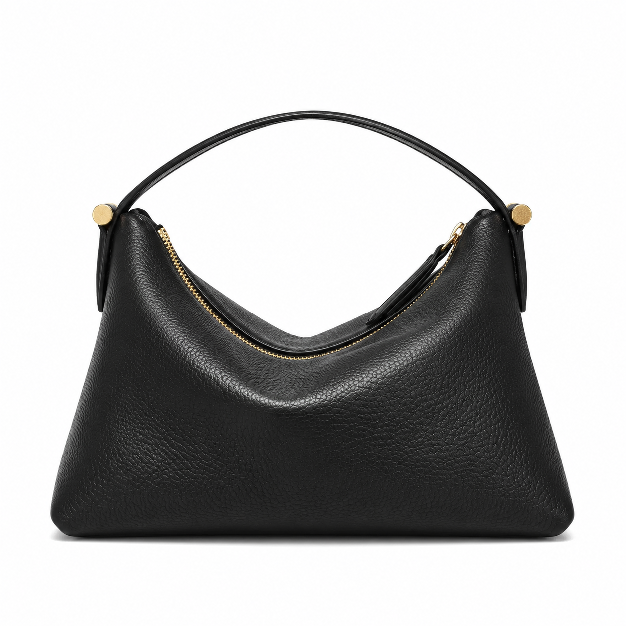 Pebbled Leather Crescent Bag
