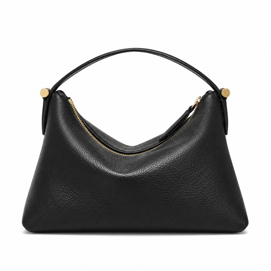 Pebbled Leather Crescent Bag