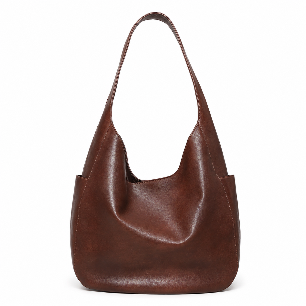 Slouchy Leather Shoulder Hobo Bag