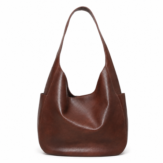 Slouchy Leather Shoulder Hobo Bag