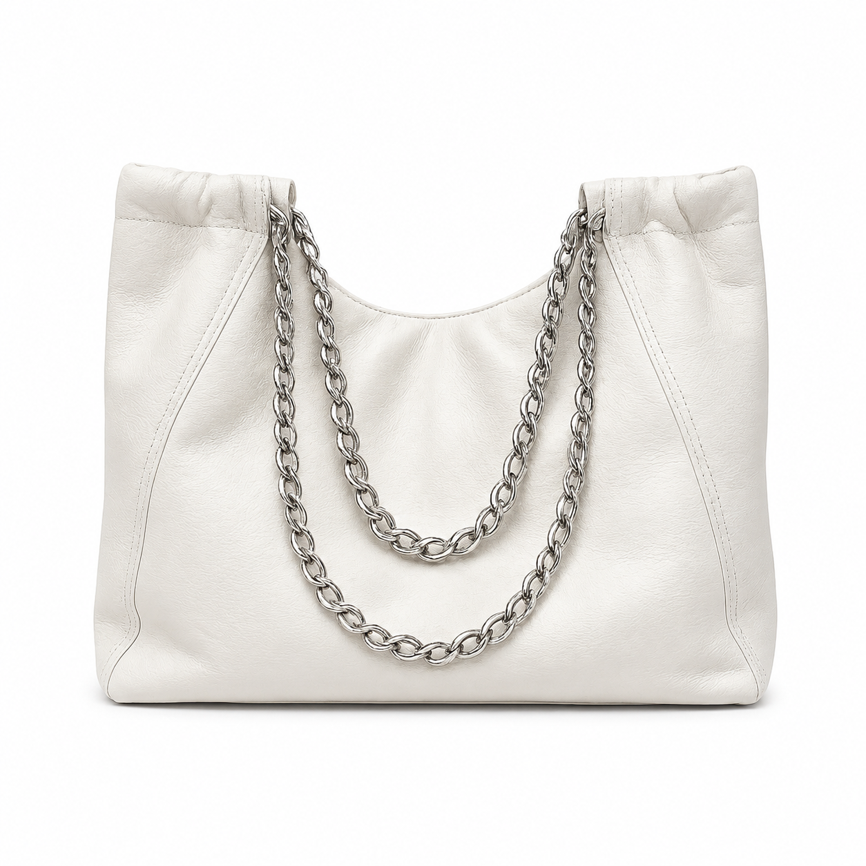 Leather Chain Shoulder Tote