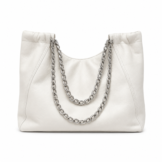 Leather Chain Shoulder Tote