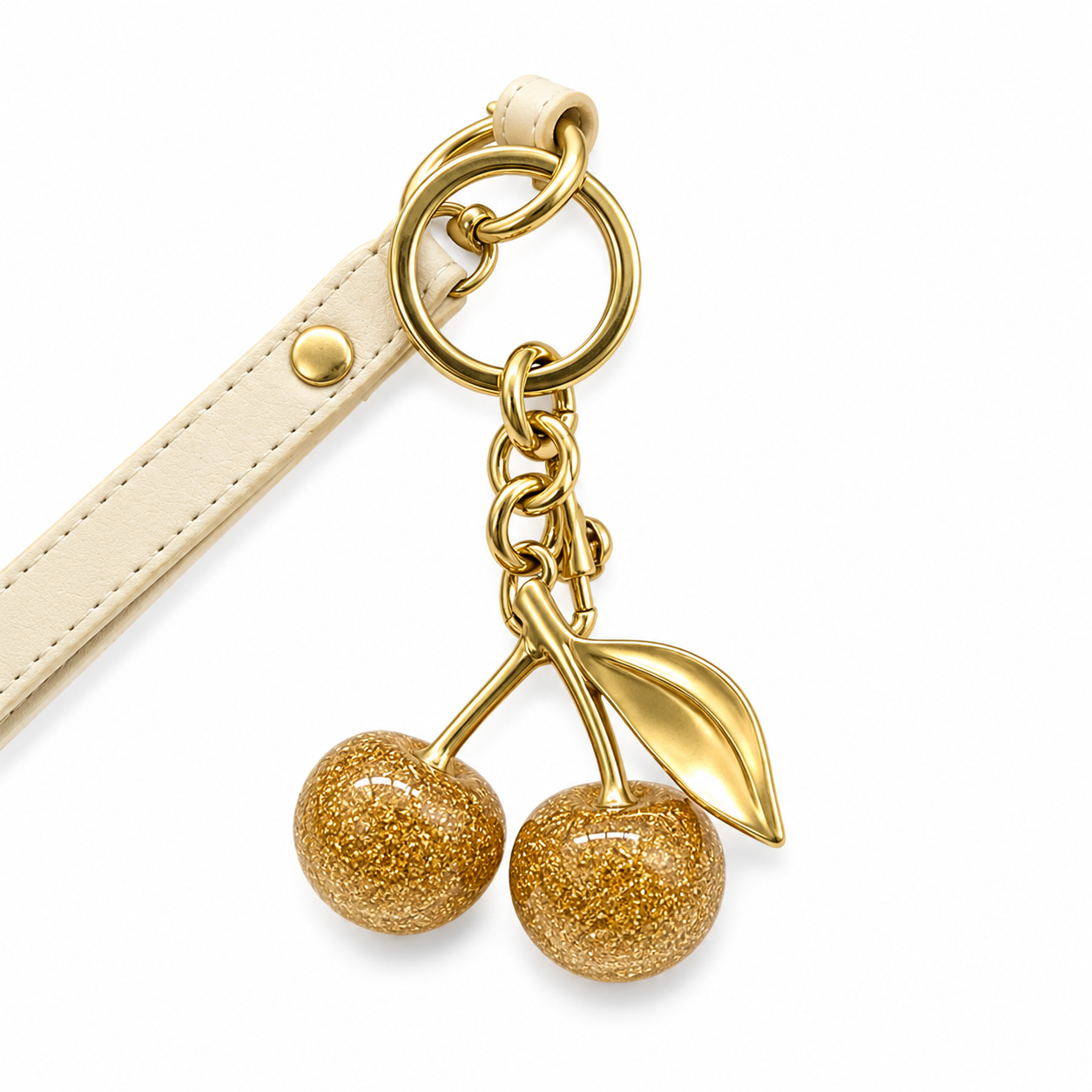 Sparkling Cherry Keychain Bag Charm