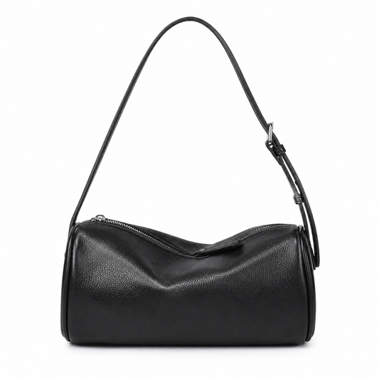 Leather Cylinder Shoulder Bag