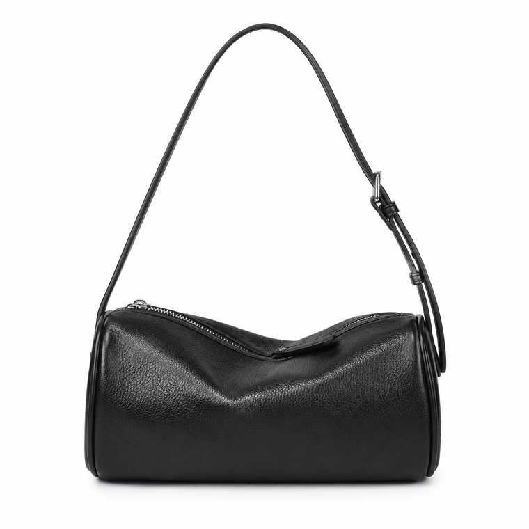 Leather Cylinder Shoulder Bag