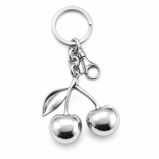 Mirror Cherry Pendant Bag Charm