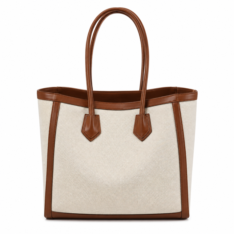 Canvas Leather Trim Tote