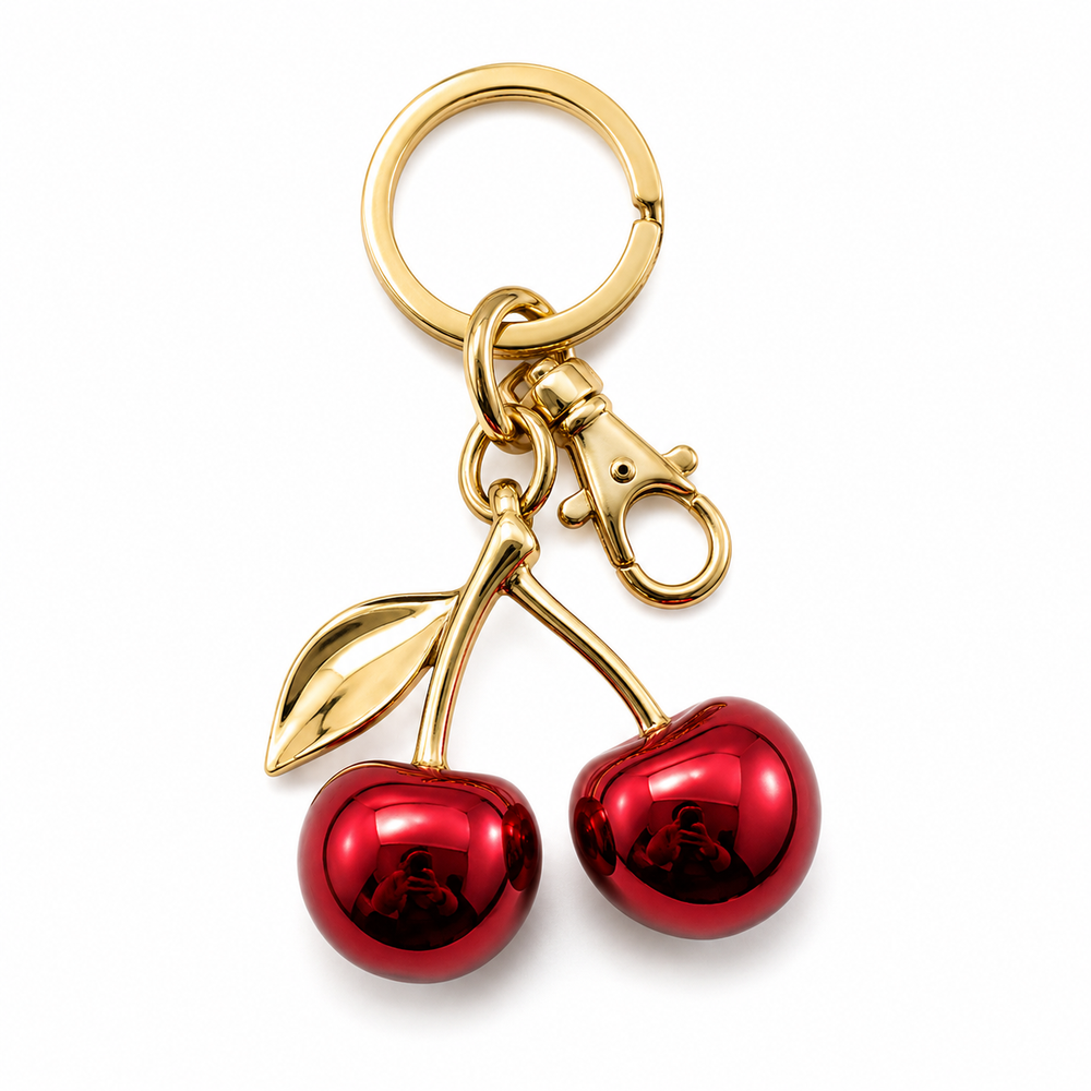 Glossy Cherry Keychain Bag Charm