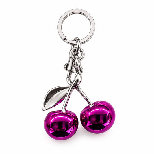 Mirror Cherry Keychain Bag Charm