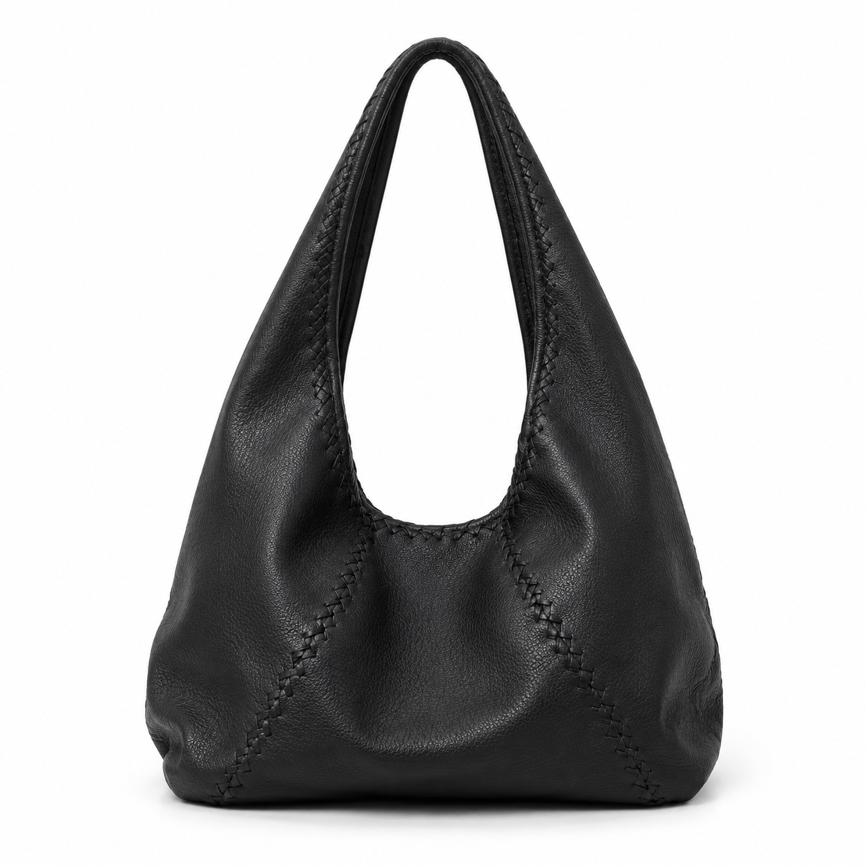Woven Leather Hobo Bag
